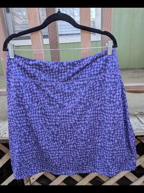 Willit Purple Patterned A-Line Skort Size XL